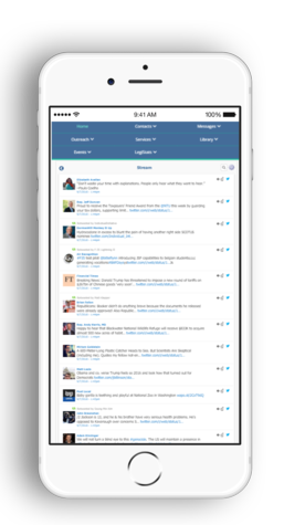 Mobile screenshot of IQ social media integration 